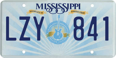 MS license plate LZY841