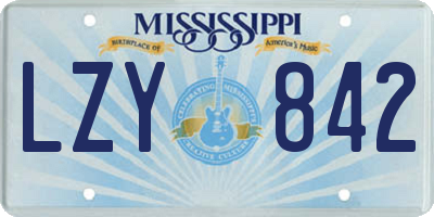 MS license plate LZY842