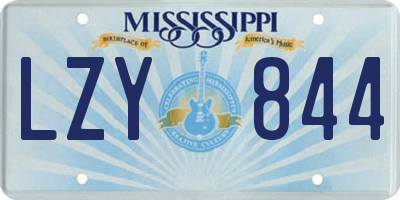 MS license plate LZY844