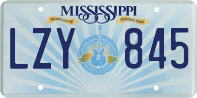MS license plate LZY845