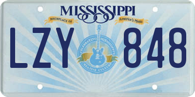 MS license plate LZY848