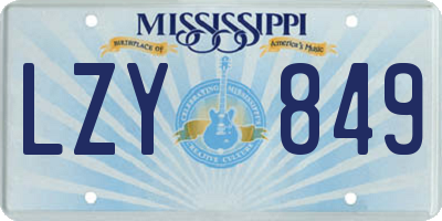 MS license plate LZY849