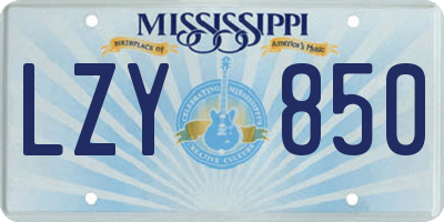 MS license plate LZY850