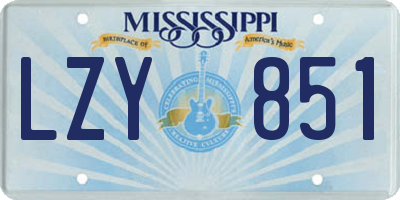 MS license plate LZY851