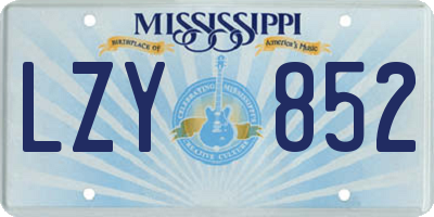 MS license plate LZY852
