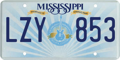 MS license plate LZY853
