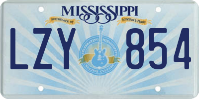 MS license plate LZY854