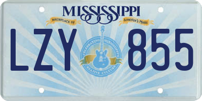 MS license plate LZY855