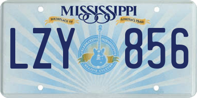MS license plate LZY856