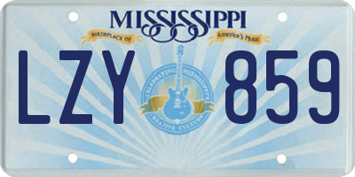 MS license plate LZY859