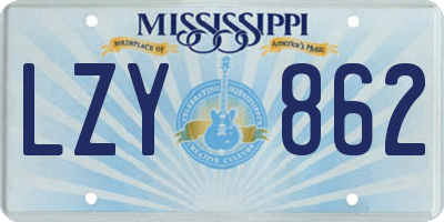 MS license plate LZY862