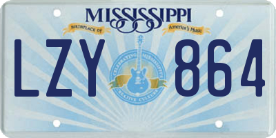 MS license plate LZY864