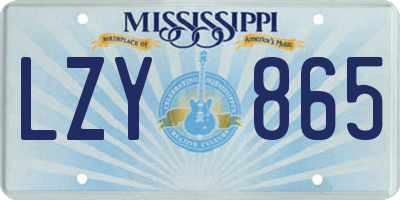 MS license plate LZY865