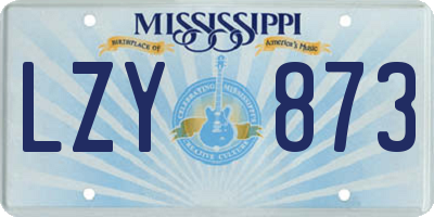 MS license plate LZY873