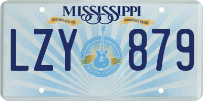 MS license plate LZY879