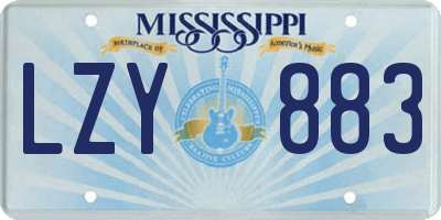 MS license plate LZY883