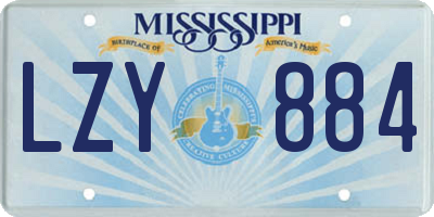 MS license plate LZY884