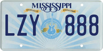 MS license plate LZY888