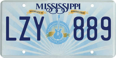 MS license plate LZY889
