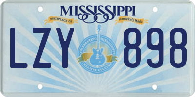 MS license plate LZY898