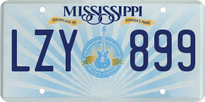 MS license plate LZY899