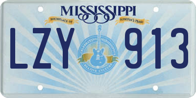 MS license plate LZY913