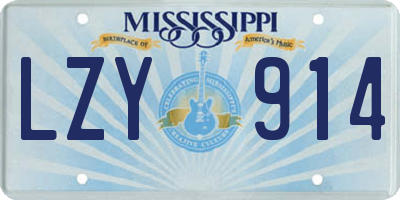 MS license plate LZY914