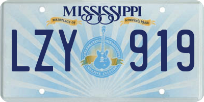 MS license plate LZY919