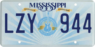 MS license plate LZY944