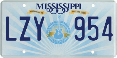MS license plate LZY954
