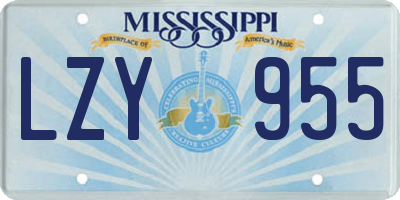 MS license plate LZY955