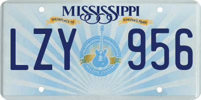 MS license plate LZY956