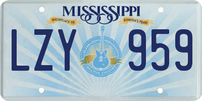MS license plate LZY959