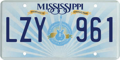 MS license plate LZY961