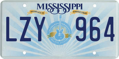 MS license plate LZY964