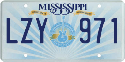 MS license plate LZY971