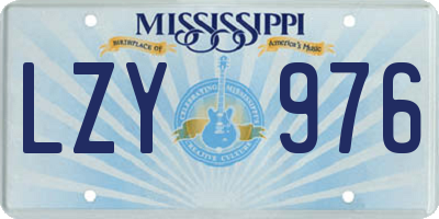 MS license plate LZY976