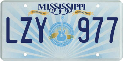 MS license plate LZY977