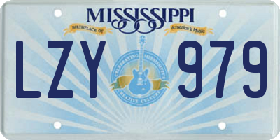 MS license plate LZY979