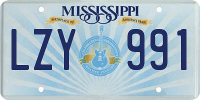 MS license plate LZY991