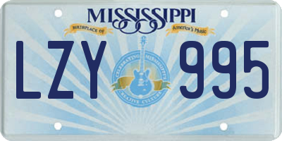MS license plate LZY995