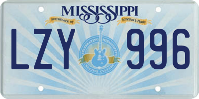MS license plate LZY996
