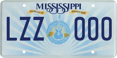 MS license plate LZZ000