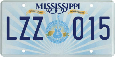 MS license plate LZZ015