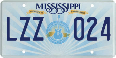 MS license plate LZZ024