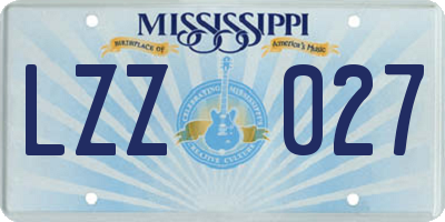 MS license plate LZZ027