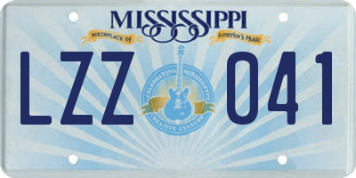 MS license plate LZZ041