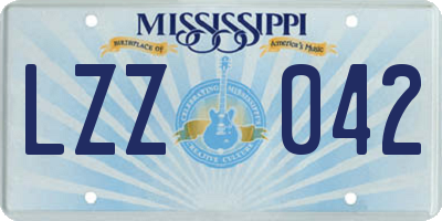 MS license plate LZZ042