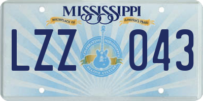 MS license plate LZZ043