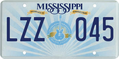 MS license plate LZZ045